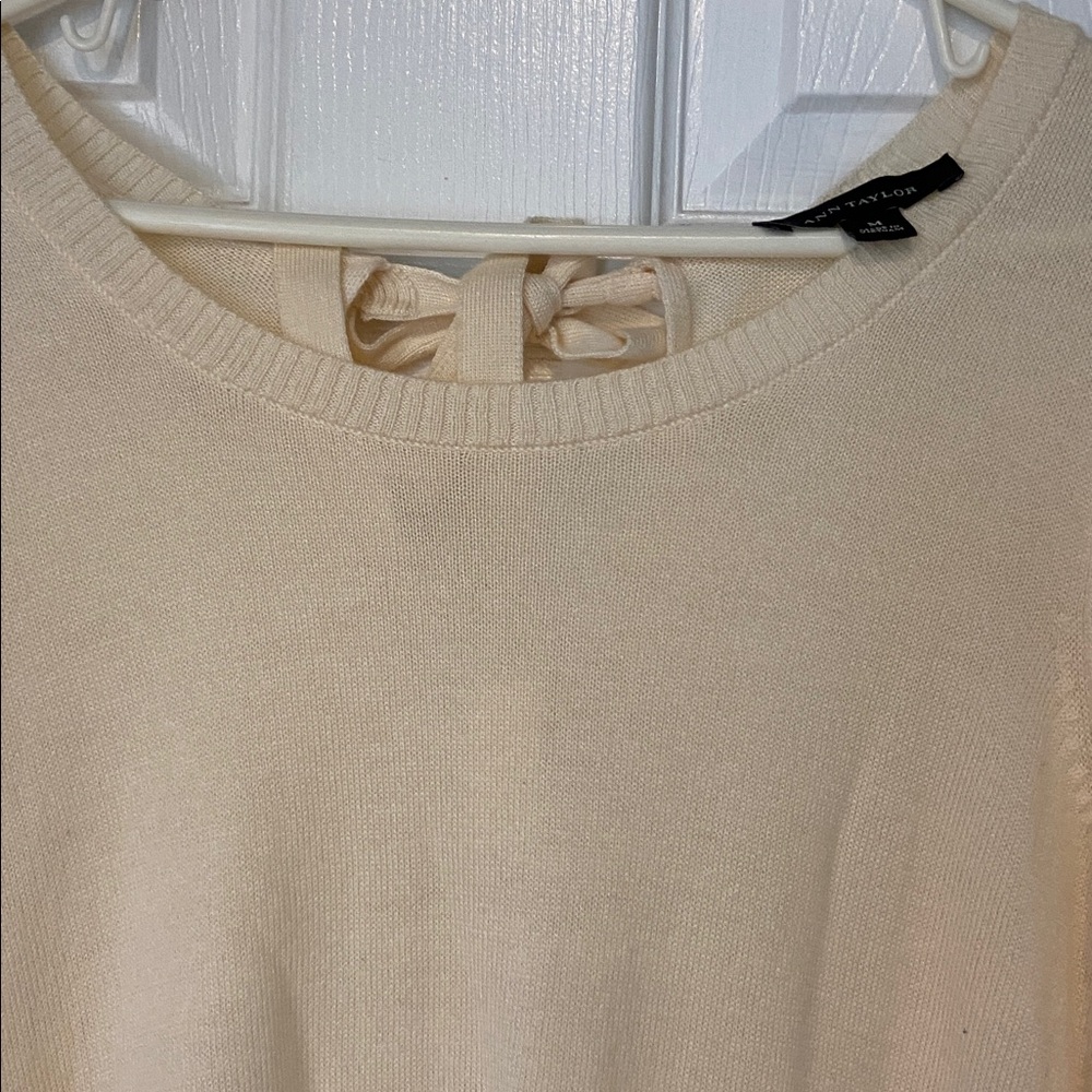 Ann Taylor Cream Knit Sweater - Picture 3 of 7